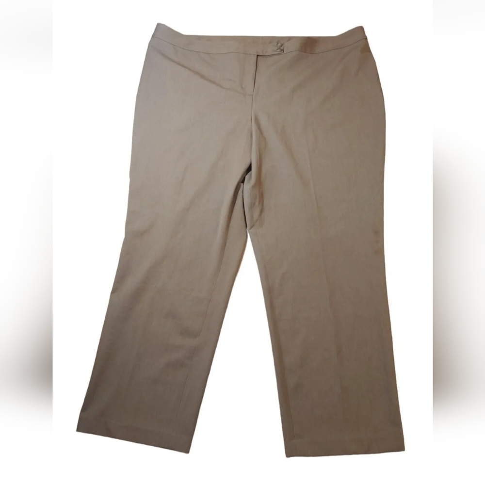Lane Bryant Wide Leg Pants Office High Waisted Brown Stretchy Woman Plus 28W 5X